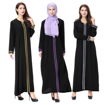 China Muslim Islamic Dry Cleaning Wholesale Price Robe Clothing Long Embroidered Muslim Dress For Women Abaya Dubai for sale