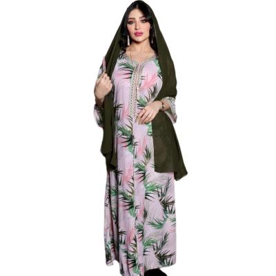 China Evening Dress For Dubai Kaftan Dresses Front Open Abaya Muslim Muslim Kaftan Long Prom Dress Print Dress For Eid Mubarak for sale