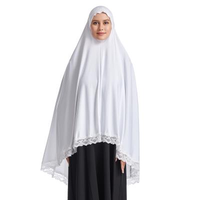 China Polyester in cheap hijab islamic hijab islamic clothing women khimar running 2021 lace up long muslim hijab khimar for sale