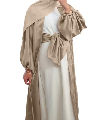 China Muslim Abaya Islamic Women Dress Dry Cleaning Plus Size Long Muslimah Robe Kaftan Open Front Abaya Dress For Eid Mubarak for sale