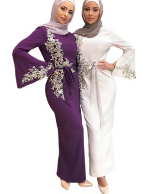 China Anti-shrinkage in dress 2021 wholesale elegant muslim dress muslim beadings outfits shop current muslim islamic clothing longs for sale