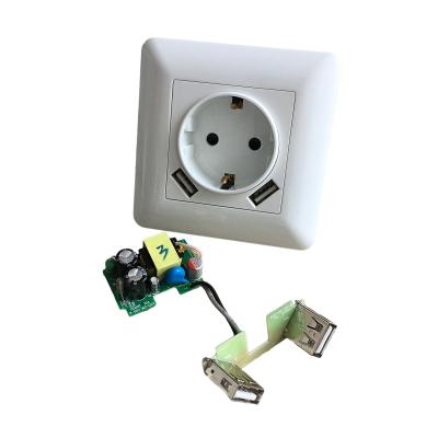 China Hot sale 5V 2.1A usb power socket 5V 2.4A usb socket PCB board for mobile phone usb charger pcba wall socket for sale