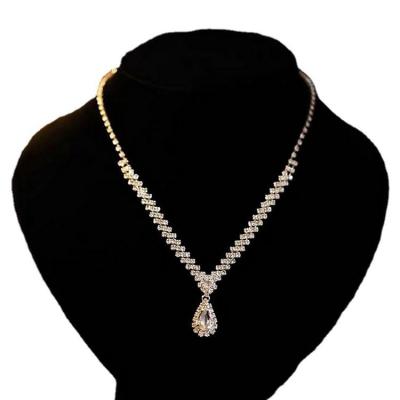 China CLASSIC High Quality Luxury Zircon Dress Necklace Engagement Jewelry Set Jewelry Display Set Good Women Wedding Bridal Place Jewelry for sale