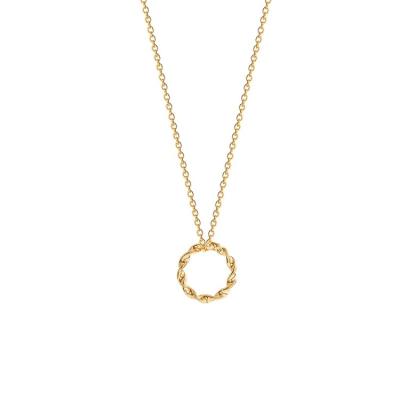 China Fashion Environmental Friendly Women Circle Stainless Steel Necklace Pendant Gold Plated Necklace For Party for sale