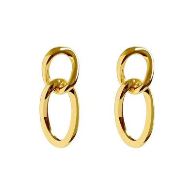 China Factory Sale CLASSIC Gold Plated Earring 925 Sterling Silver Stud Earrings Irregular Shape for sale