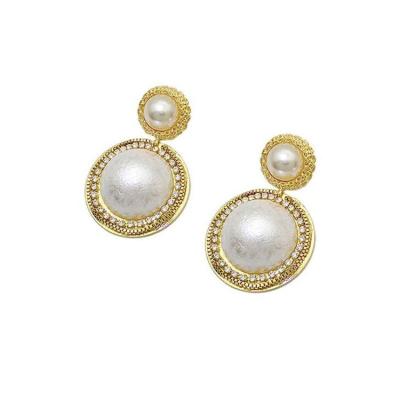 China CLASSIC Luxury Exaggerate Women Sterling Silver Earrings Elegant Drop Pearl Earring for sale