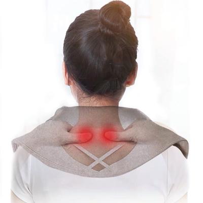 China Vibrating Neck Neck Shoulder Back Beat To Knead Car Cigar Lighter Shawl Belt Cervical Massager With Heat for sale