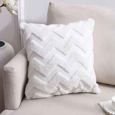 China Nordic style plush home sofa office pillowcase anti-static double-sided cushion cover comfortable plush pillow case for sale