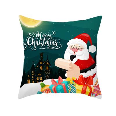 China Custom Pillowcase Anti-Static Print Pattern Printing Peach Skin Sofa Pillow Living Room Bedroom Pillow Case Cartoon Christmas Pillow for sale