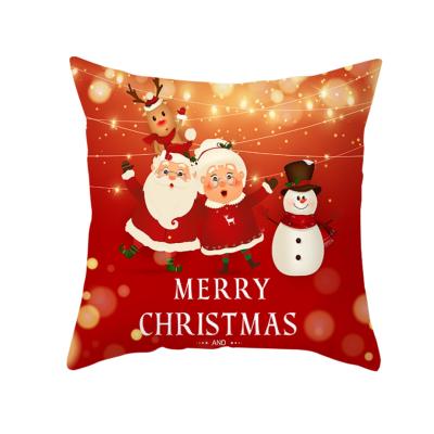 China 2022 Christmas cartoon pattern pillow case living room bedroom sofa pillow peach skin print pillow custom anti-static for sale