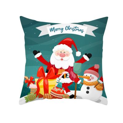 China Brand New Christmas Cartoon Pillow Case Living Room Bedroom Sofa Pillow Peach Skin Print Pillow Custom Anti-Static for sale