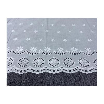 China Buy breathable cotton fabric lace embroidery fabric for women's clothing dress organic cotton baby fabric for sale