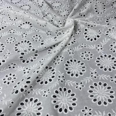 China Other White Plain Cotton Lace Eyelet Embroidery Fabric 2020 Wedding Lace for sale