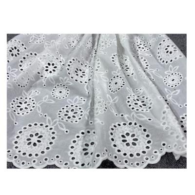 China Breathable the new style for women clothing wedding cotton lace embroidery fabric for sale