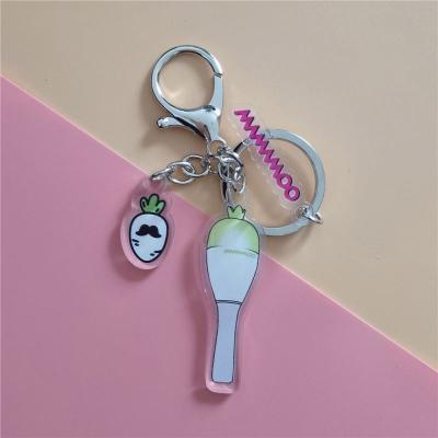 China 3pcs/set Europe Light Stick Wholesale Plastic Acrylic Keychain Kpop MAMAMOO Key Chain for sale