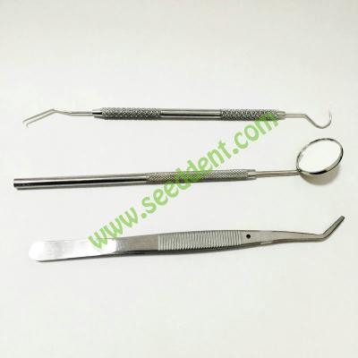 China Instrument 3pcs set (tweezers/mouth mirror/probe) for sale