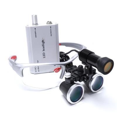 China 2.5/3.5X Magnifying glass Dental Loupes head type with Spotlight and filter en venta