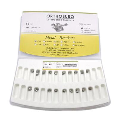 China OrthoEuro Dental Orthodontic product brackets active style Roth/MBT 022 Dentistry orthodontics supplies with laser mark for sale