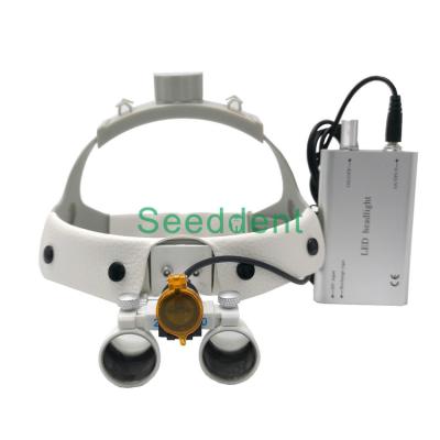 China Dental equipment portable 2.5X/3.5X Medical Surgical Dental Headband Loupes & LED headlight with Optical filter en venta