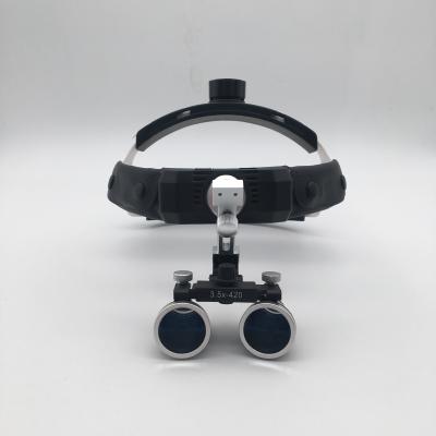 Китай 2.5X 3.5X 420mm Magnifying Glass / Headband Dental Loupes with LED Headlight / Surgical Binocular Loupes продается