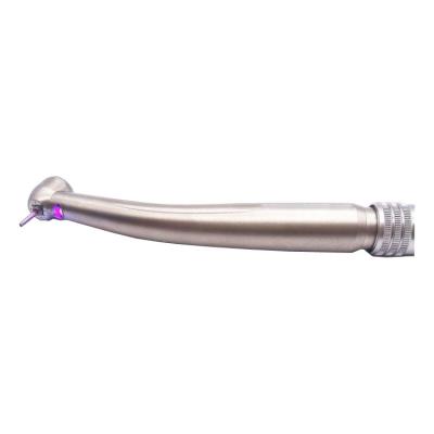 China Dental high speed purple led handpiece with Caries Detector 4 holes water push button handpiece with UV light en venta