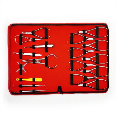 Китай SE-C009 Dental Orthodontic Pliers Set 18 Pieces Orthodontic Tool Set Dental Orthodontic Tools Assorted продается