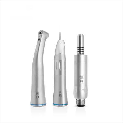 China Dental Internal water spray Fiber optic low speed kit with 1:1 contra angle with E-generator air motor en venta