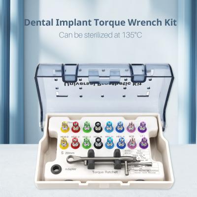 China G Type Dental Implant Torque Wrench Kit Universal Prosthetic Kit 16pcs Dental Implant Fixture Screw Drivers en venta