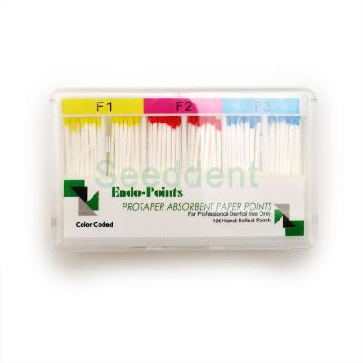 China Dental Endo PP Protaper Absorbent Paper Point 100 Point F1 F2 F3 SE-G043 for sale