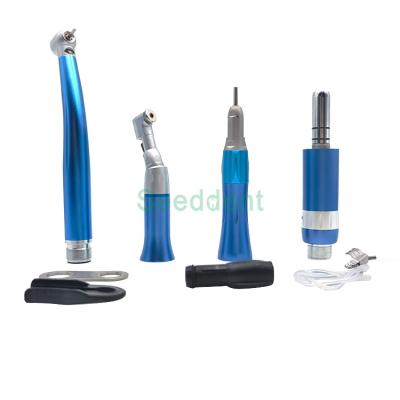 China Dental Colorful Blue/Pink/Black handpiece set 1 LED high speed + 1 low speed kit SE-H072-6 for sale