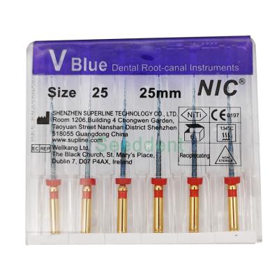 China NIC Niti Dental V Blue Files / Dental Root Canal Instrument Red(R25) Black(R40) Yellow(R50) SE-F084-V blue for sale