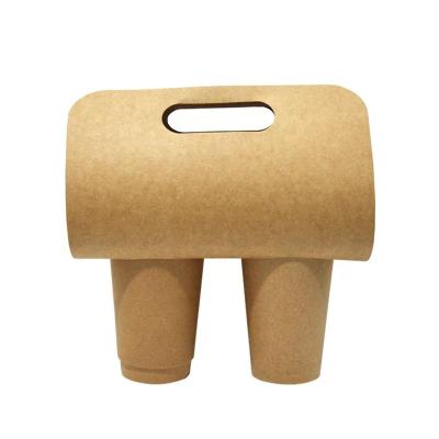 China Recyclable Disposable Cardboard Eco-Friendly Paper Coffee Take Away Tea Milk Cup Carrier Holder With Handle for sale