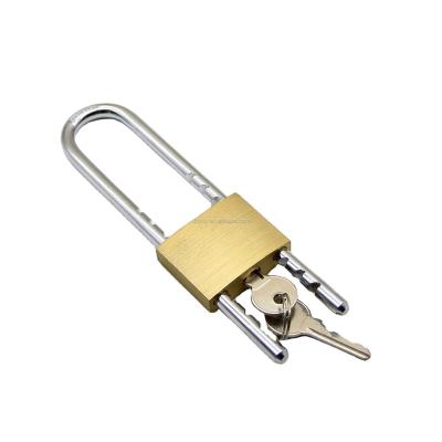 China Good quality high security solid brass padlock snag padlock adjustable extra long waterproof anti cut cheap waterproof anti theft padlock for sale