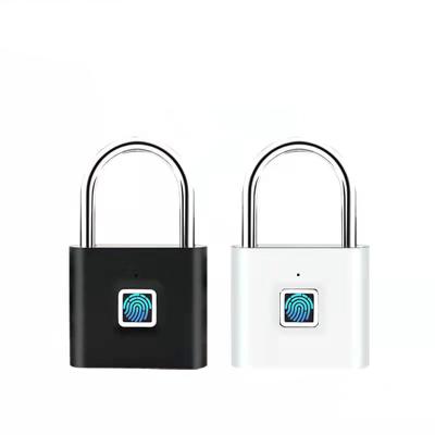 China Metal Fingerprint Zinc Alloy Smart Lock Metal Usb Rechargeable Padlock Padlock For Door Luggage for sale