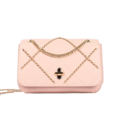 China Newest Fashion Ladies Shoulder Bags Pink Sheepskin Leather Handbag Designer New High Quality Sling Bags for sale