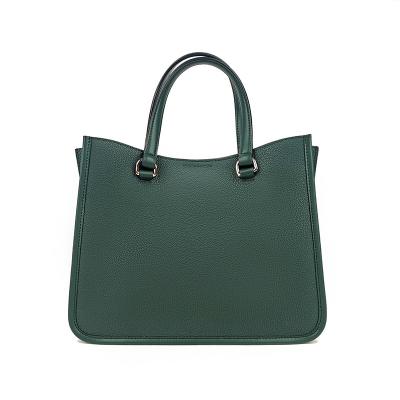 China Minimalism Genuine Leather OEM Ladies Handbags Custom Logo Branded Woman Green Handbag for sale