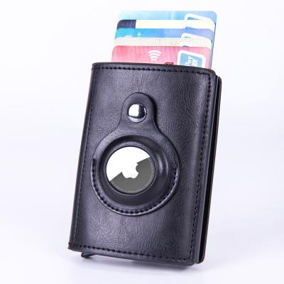 China Wholesale Custom Hot Sale Vintage Amazon RFID Credit Card Blocking Crypto Smart Airtag Wallet Men's Pop Up Card Holder Wallet for sale