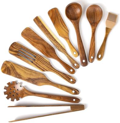 China Sustainable Wholesale Kitchen Accessories Baking Utensil Reusable Wood Cookware Food Grade Cookware Set For Home for sale