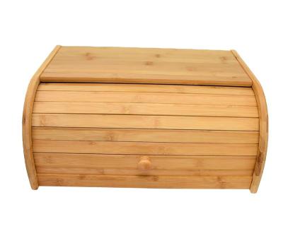 China Customized Sustainable Eco-friendly Natural Bamboo Bread Box Roll Top Box For Kitchen Food Storage for sale