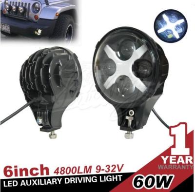 China 6 Inch 60W LED Car Headlight Driving Light IP67 CE Black Sliver Led Fog Light for sale