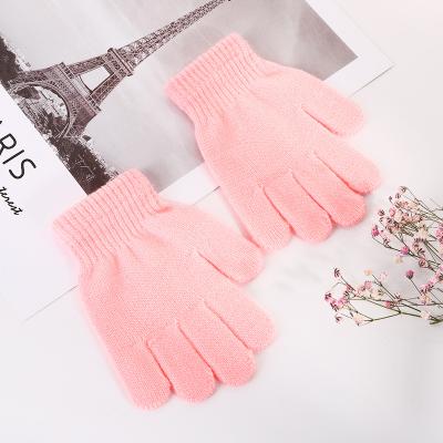 China Autumn Solid Color Knitted Children Comfortable Gloves Wholesale Outdoor Recycling Thermal Mittens for sale