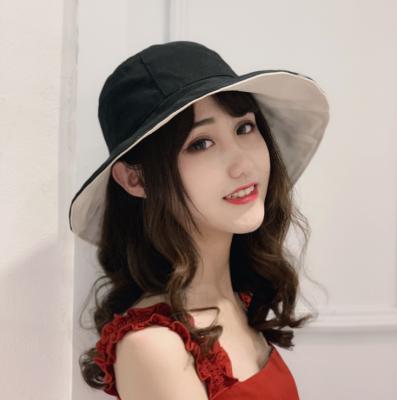 China New Product Cotton Sun Bucket Fisherman Hat Travel Sunscreen Folding Bucket Hat Women Outdoor Casual Basin Hat for sale