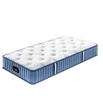 China Cheap Hotel Hypoallergenic 26cm 9 Seat Rim Double Room Flat Bonnel Natural Blue Spring Foam Mattress for sale