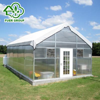 China Easily Assembled Galvanized Steel Pipe Frame Single Span PC Sheet Greenhouse for sale