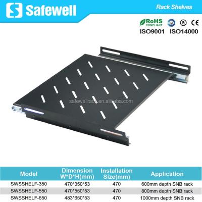 China SPCC Safewell 19 inch Network Rack Sliding Shelf with Mounting Holes for sale