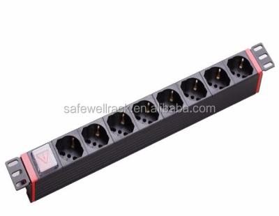 China Italy Type PDU Supply Power Safewell 1U 19inch Network Rack Socket for sale