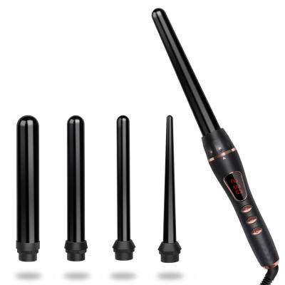 China Wand Curling Set Interchangeable 5 in 1 Curling Iron Ceramic Barrel for sale