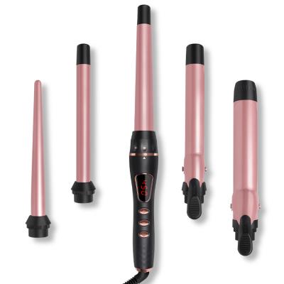 China Curling Iron 5 in 1 Rose Gold Multifunctional Interchangeable Hair Curling Iron 5 in 1 Set for sale