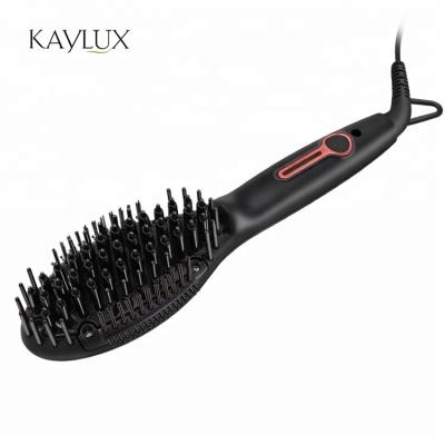 China Ceramic Mini Hair Straightener Brush Mini Hair Straightener Brush With Bristle Comb New Arrival for sale