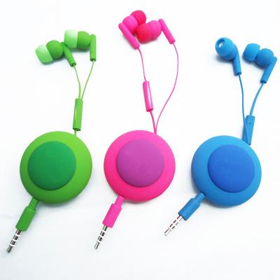 China Retractable High Quality Pop-up Earbuds With MIC For Mobile 3.5mm Stereo Earphone / Earbuds for sale